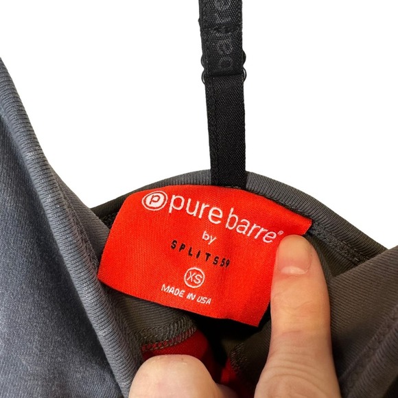 Pure Barre by SPLITS59 Grey Print Built in Bra Razorback Tank Top Size XS - Picture 6 of 9